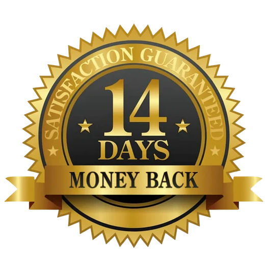 14-day money-back guarantee seal